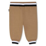 BOSS Kids Set cardigan, pantaloni e maglia in cotone biologico - Biscotto