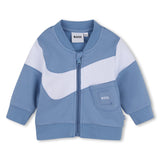 BOSS Kids Set cardigan con zip, pantaloni e maglia in cotone biologico - Ashleigh blue