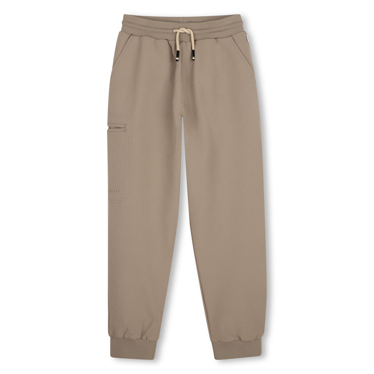BOSS Kids Pantaloni jogging tapered con logo ricamato - Grigio