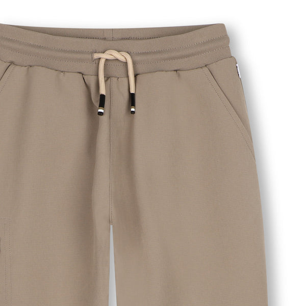 BOSS Kids Pantaloni jogging tapered con logo ricamato - Grigio
