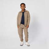 BOSS Kids Pantaloni jogging tapered con logo ricamato - Grigio