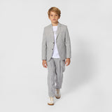 BOSS Kids Pantaloni eleganti in twill - Grigio