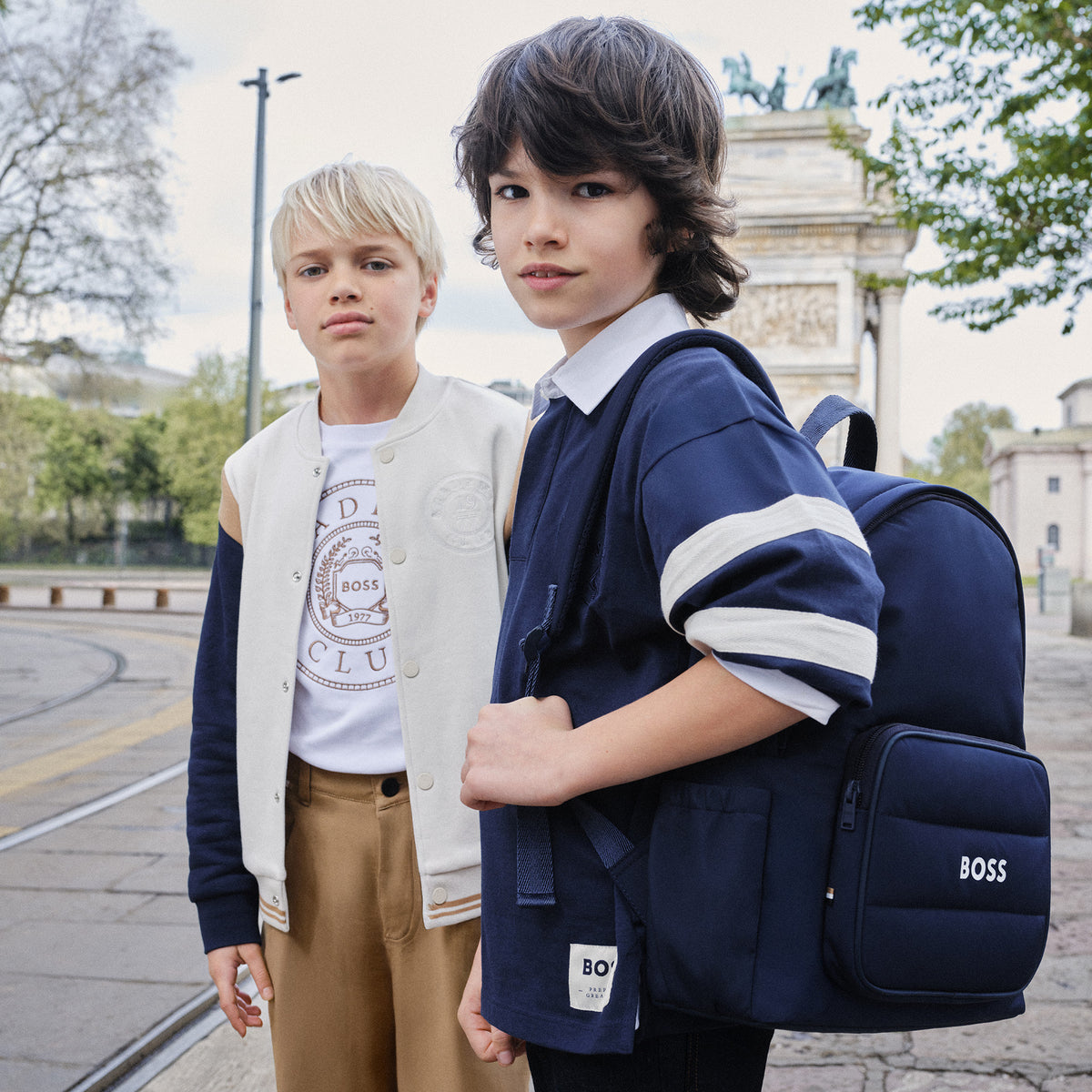 BOSS Kids Jeans loose fit in cotone - Denim grezzo