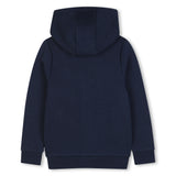 BOSS Kids Felpa con cappuccio e zip con badge Double B - Marine