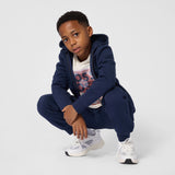 BOSS Kids Felpa con cappuccio e zip con badge Double B - Marine