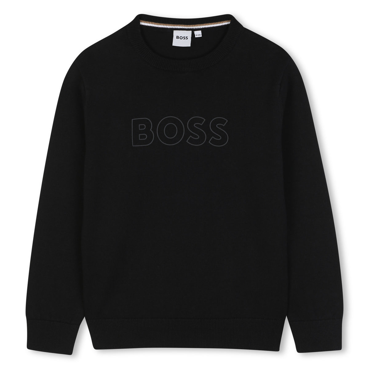 BOSS Kids Maglione girocollo con logo jacquard - Nero