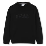 BOSS Kids Maglione girocollo con logo jacquard - Nero