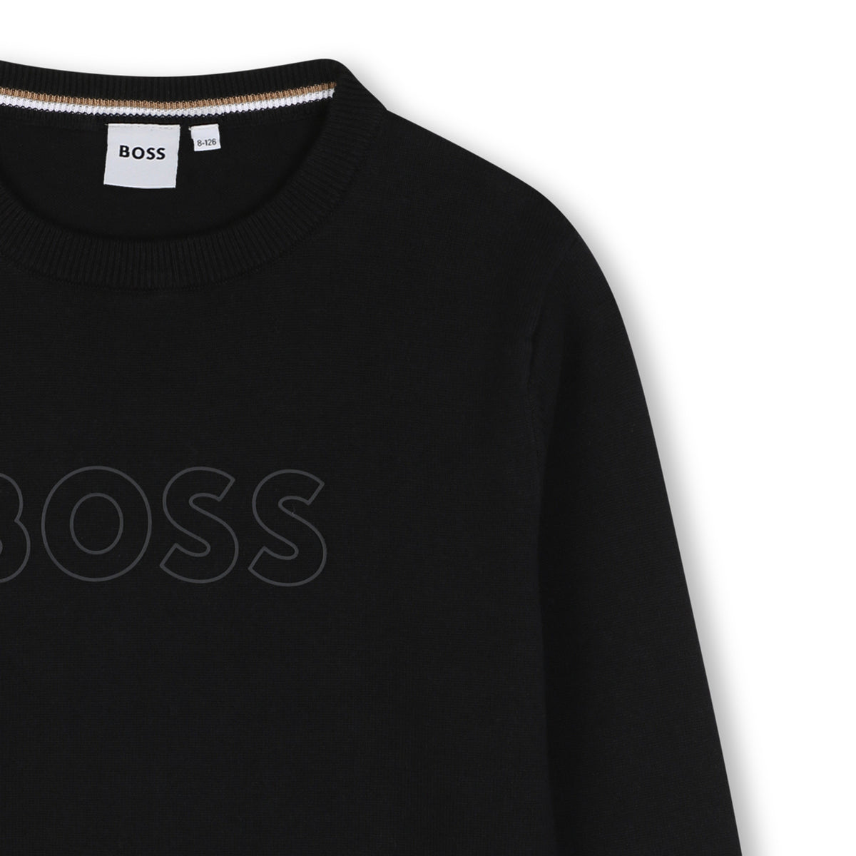 BOSS Kids Maglione girocollo con logo jacquard - Nero