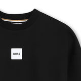 BOSS Kids Felpa girocollo con etichetta logo - Nero