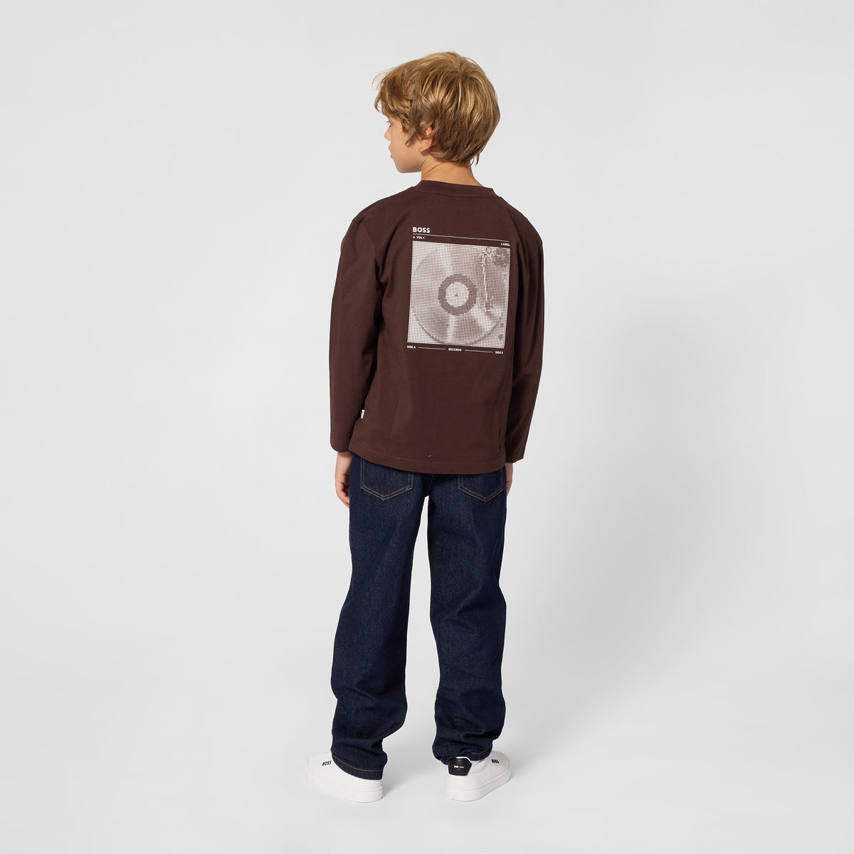 BOSS Kids Maglia a maniche lunghe loose fit con grafica sul retro - Bruno