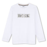 BOSS Kids Maglia a maniche lunghe con logo BOSS - Bianco