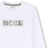 BOSS Kids Maglia a maniche lunghe con logo BOSS - Bianco