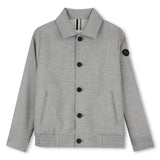 BOSS Kids Giacca elegante in twill con badge Double B - Grigio