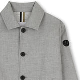 BOSS Kids Giacca elegante in twill con badge Double B - Grigio