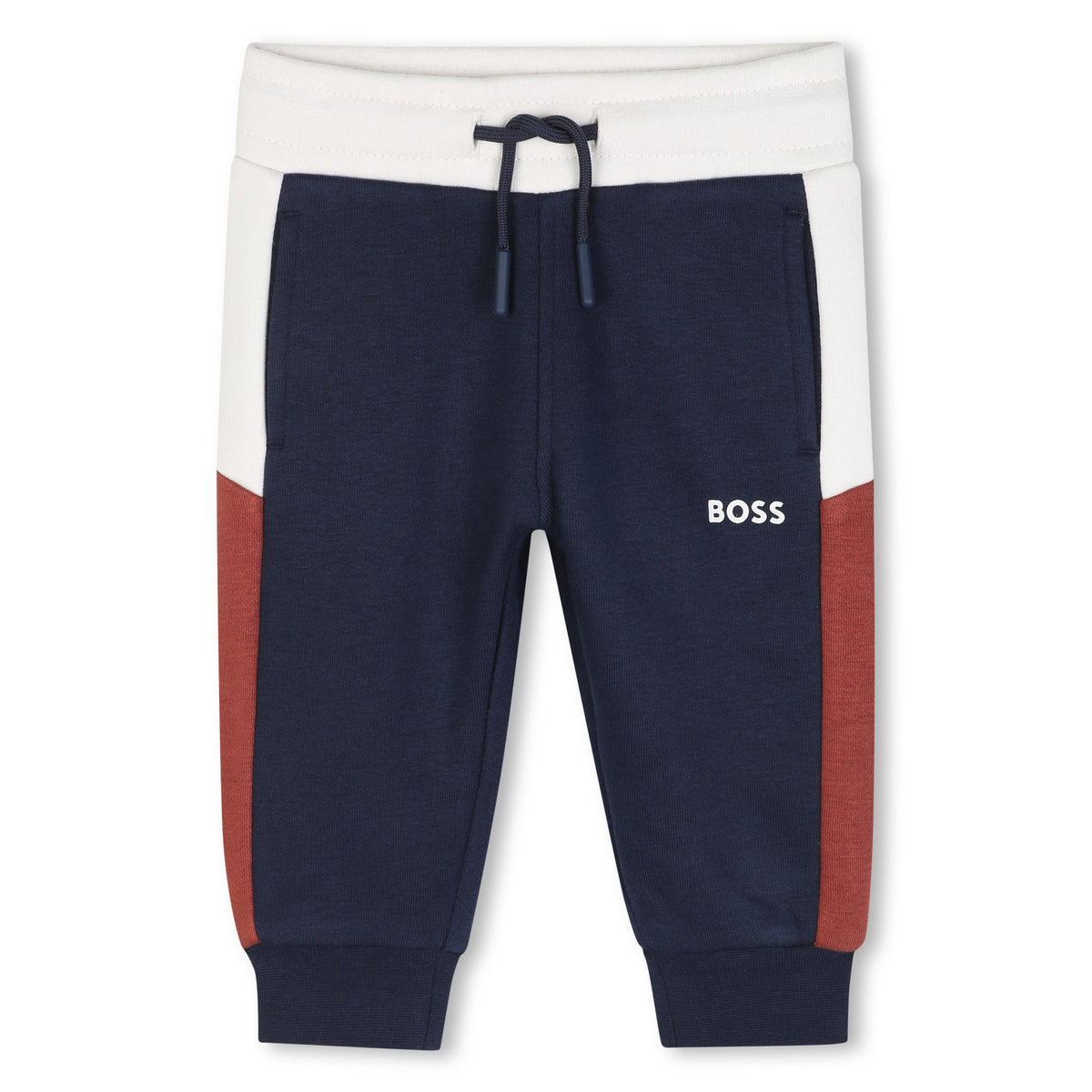 BOSS Kids Pantaloni jogging in felpa con dettagli a contrasto - Marine