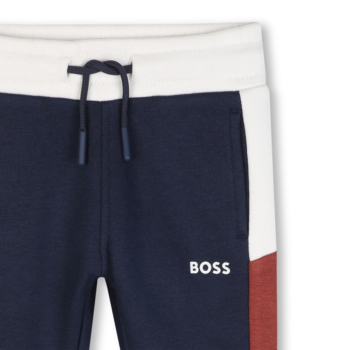 BOSS Kids Pantaloni jogging in felpa con dettagli a contrasto - Marine