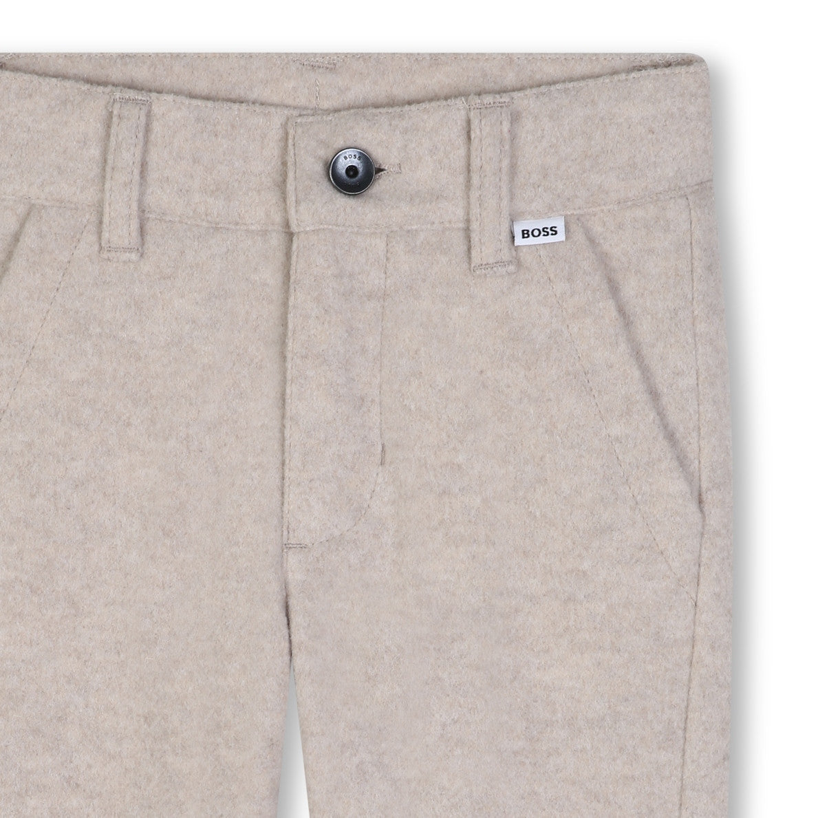 BOSS Kids Pantaloni in flanella - Ecru antico