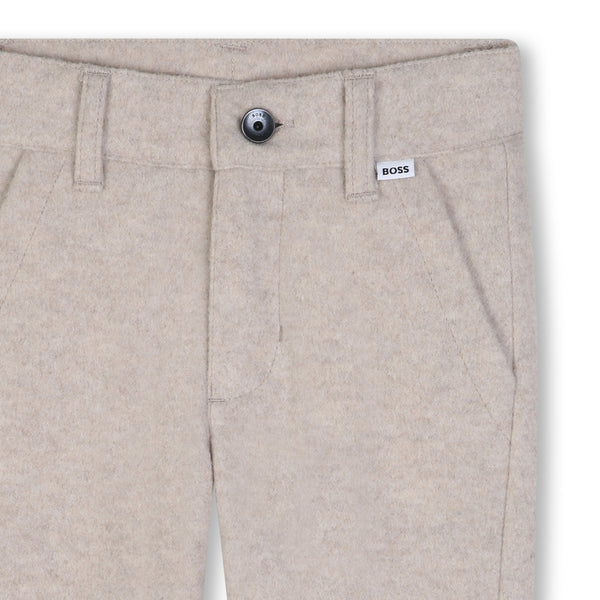 BOSS Kids Pantaloni in flanella - Ecru antico