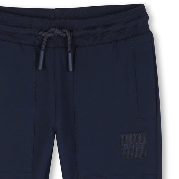 BOSS Kids Pantaloni jogging in satin effetto pesca - Marine