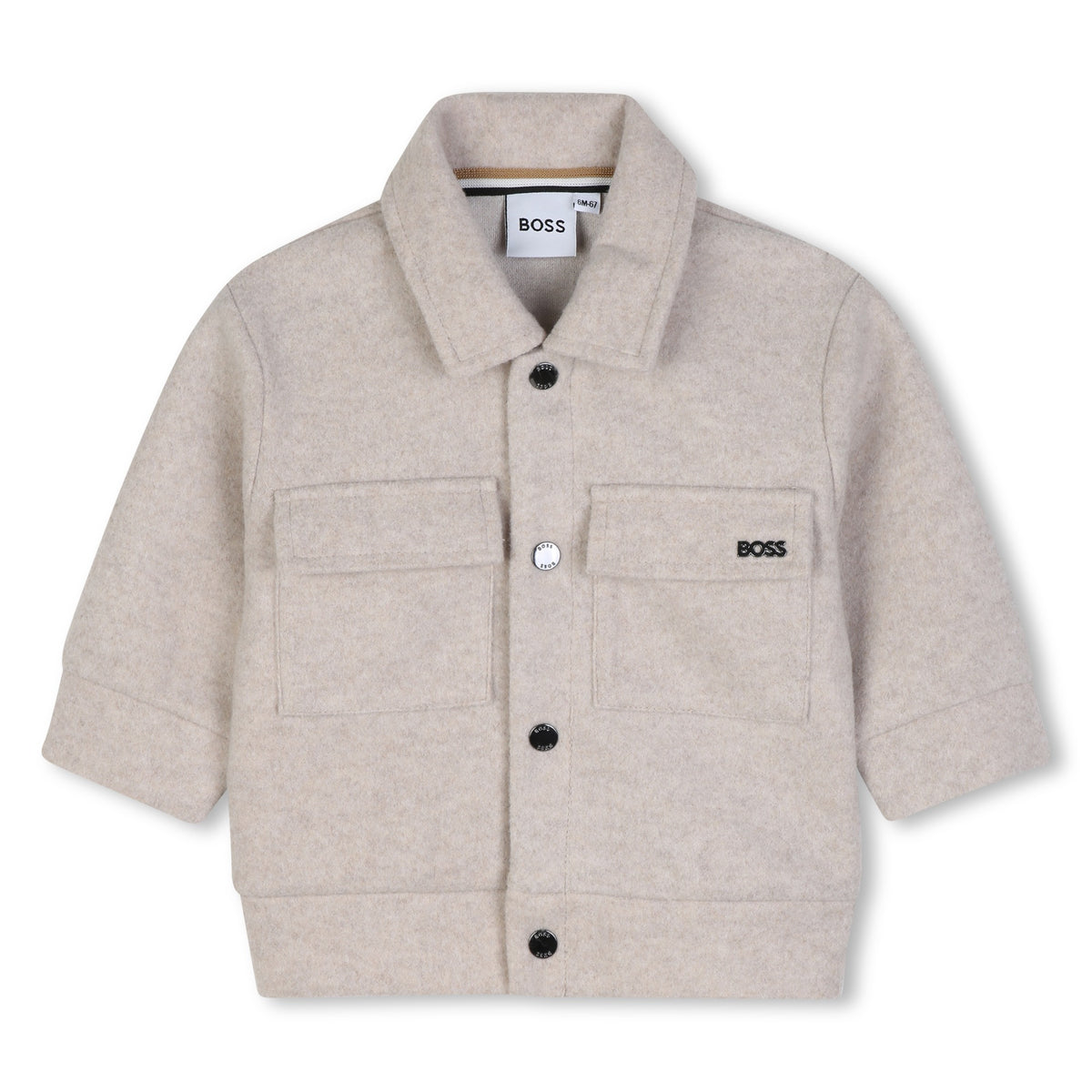 BOSS Kids Giacca in flanella mélange - Ecru antico