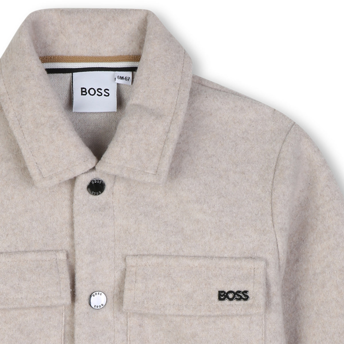 BOSS Kids Giacca in flanella mélange - Ecru antico