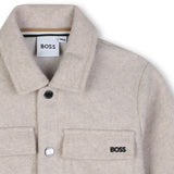BOSS Kids Giacca in flanella mélange - Ecru antico