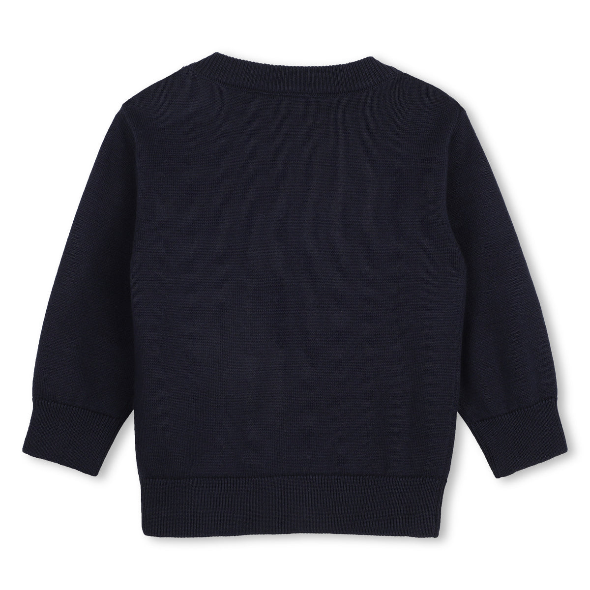 BOSS Kids Maglione in cotone con logo in rilievo - Marine