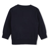 BOSS Kids Maglione in cotone con logo in rilievo - Marine