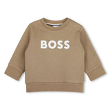 BOSS Kids Felpa girocollo con grande logo BOSS - Biscotto