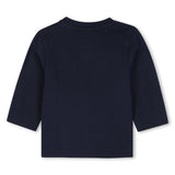 BOSS Kids Maglia a maniche lunghe con logo in rilievo - Marine