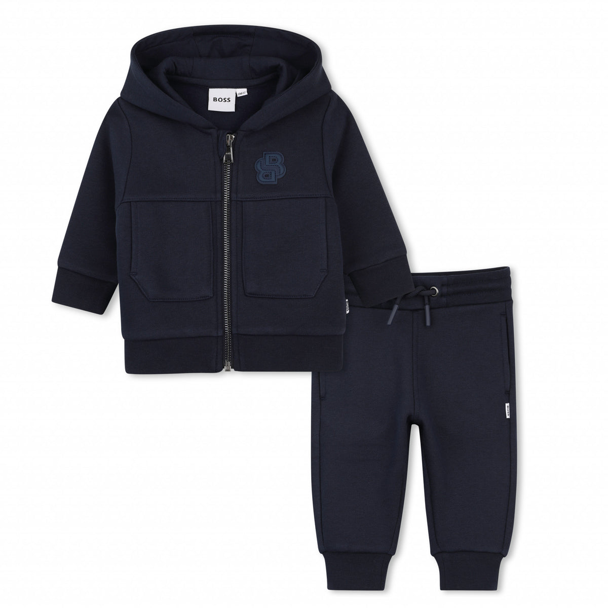 BOSS Kids Tuta con felpa con cappuccio e ricamo Double B - Marine