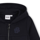 BOSS Kids Tuta con felpa con cappuccio e ricamo Double B - Marine