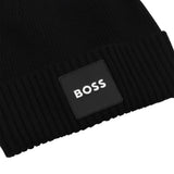 BOSS Kids Berretto in maglia con badge logo - Nero