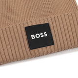 BOSS Kids Berretto in maglia con badge logo - Biscotto