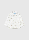 Camicia jacquard stampata neonato - Dinosauri