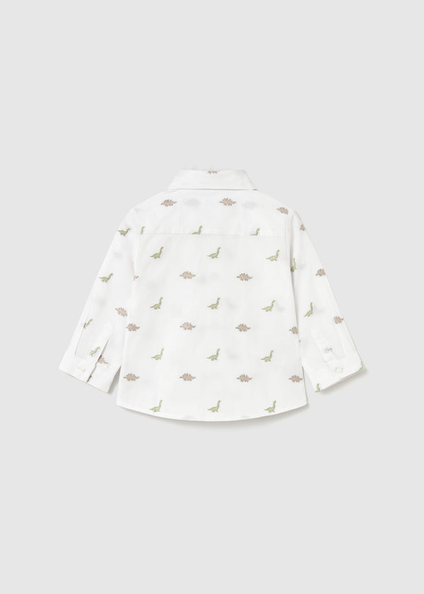 Camicia jacquard stampata neonato - Dinosauri