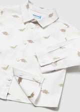 Camicia jacquard stampata neonato - Dinosauri