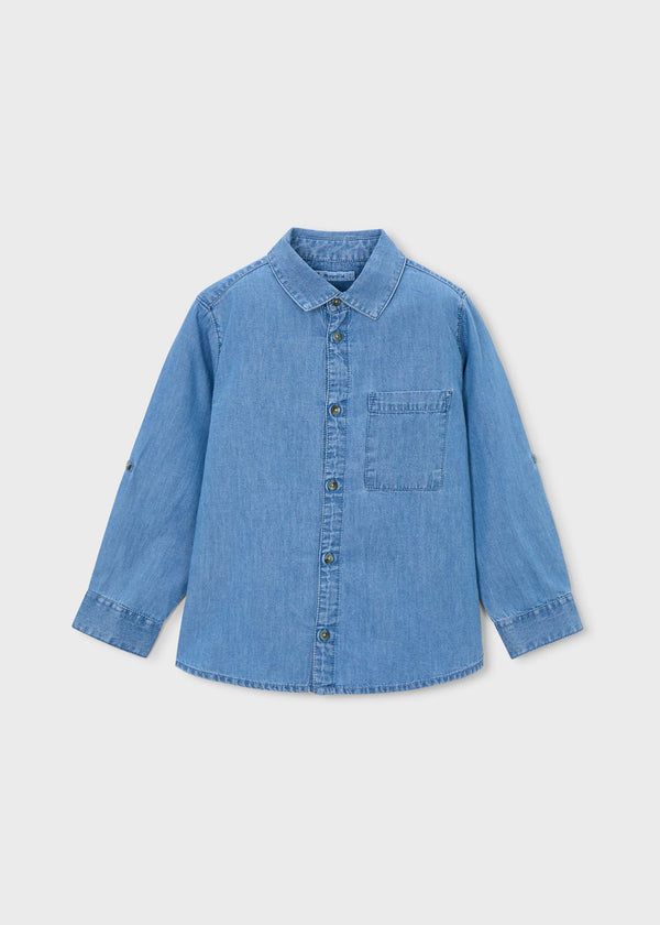 Camicia jeans manica lunga bambino