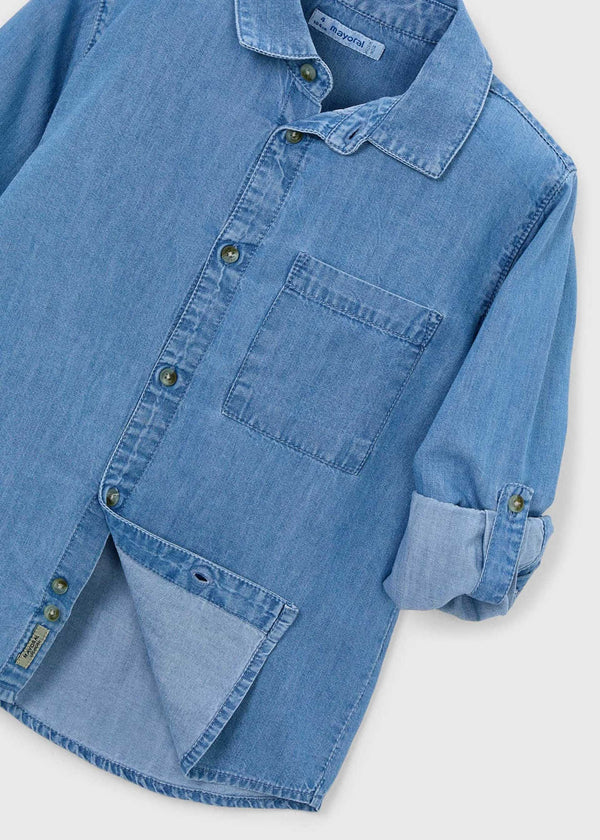 Camicia jeans manica lunga bambino