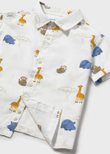 Camicia stampata animaletti neonato