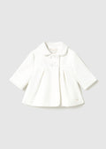 Cappotto a balze neonata - Panna