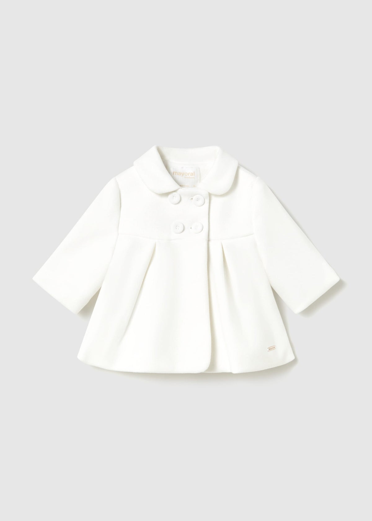 Cappotto a balze neonata - Panna