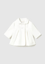 Cappotto a balze neonata - Panna