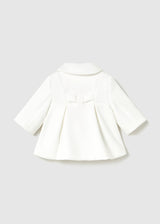 Cappotto a balze neonata - Panna