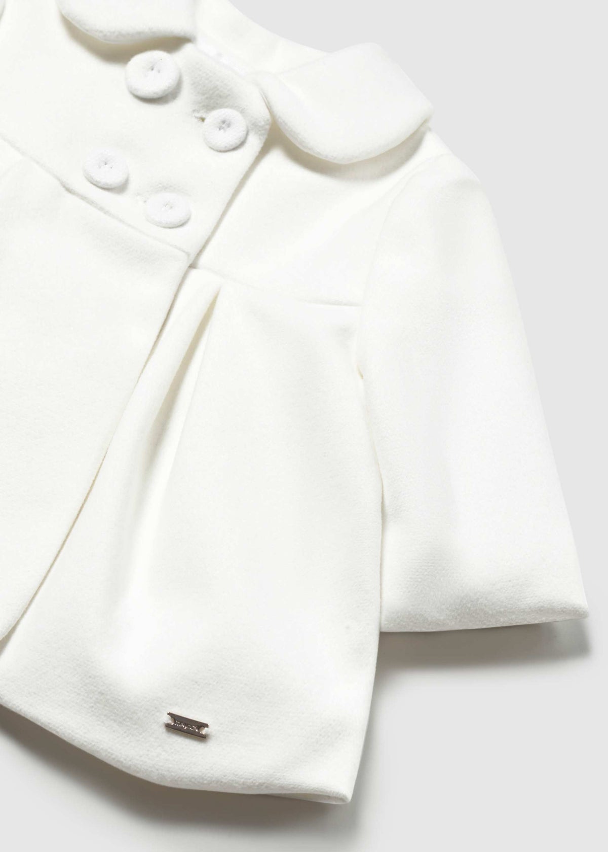 Cappotto a balze neonata - Panna