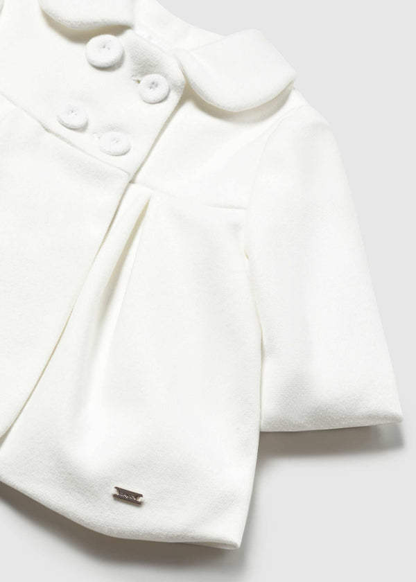 Cappotto a balze neonata - Panna
