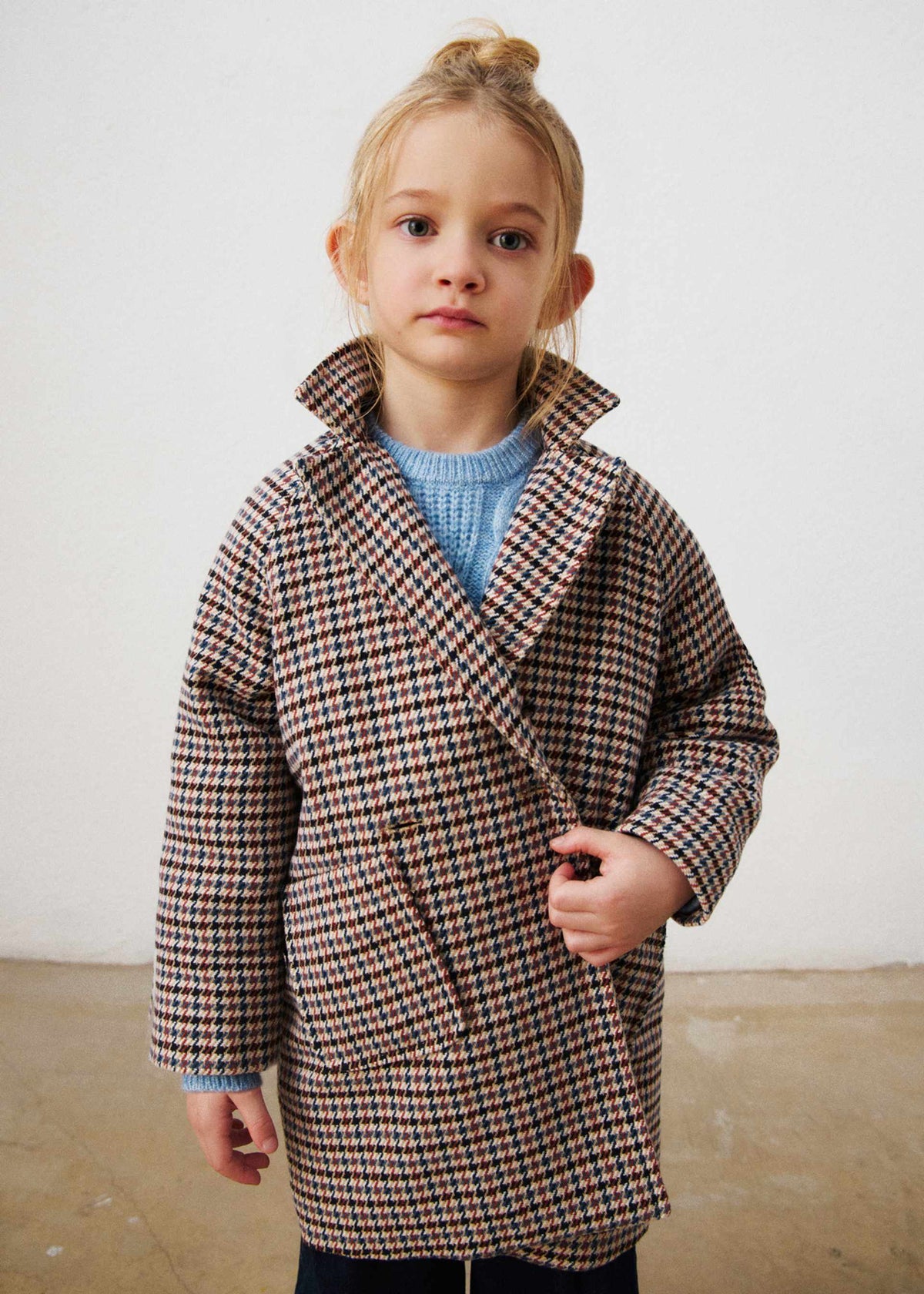 Cappotto in panno bambina - Cannella