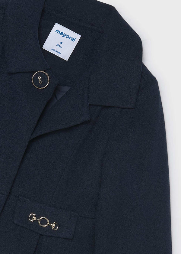 Cappotto in panno elegante bambina - Navy