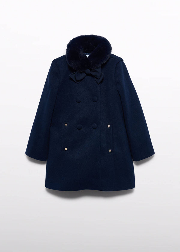 Cappotto Panno Bambina - Navy