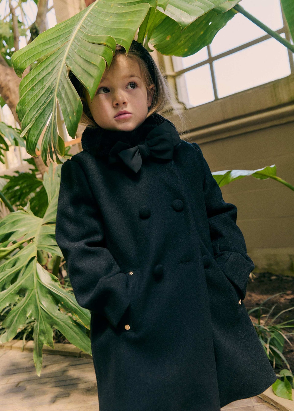 Cappotto Panno Bambina - Nero